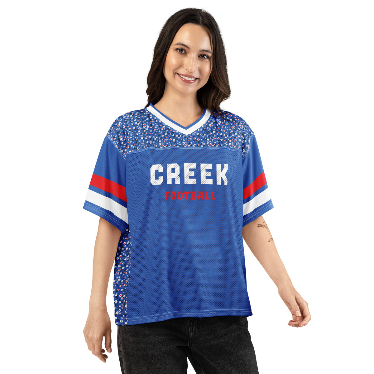 Boxy Football Jersey - Creek #1 Fan CUSTOM