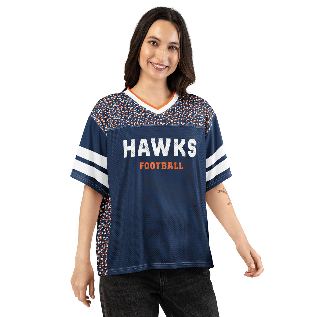 Boxy Football Jersey - Hawks #1 Fan CUSTOM