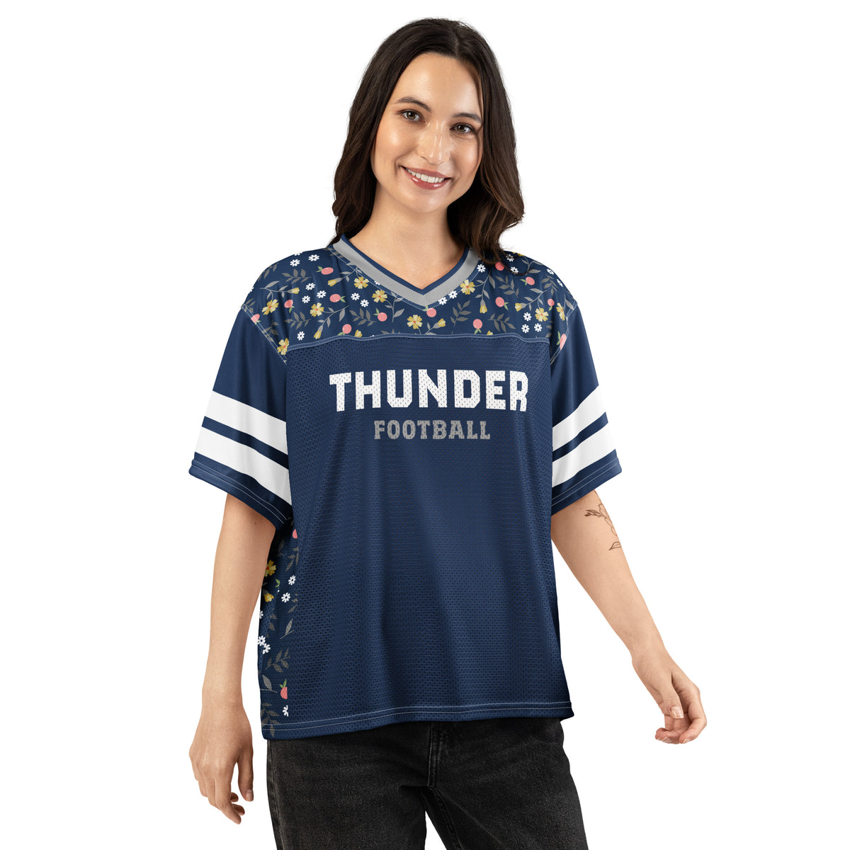 Boxy Football Jersey - Thunder #1 Fan CUSTOM