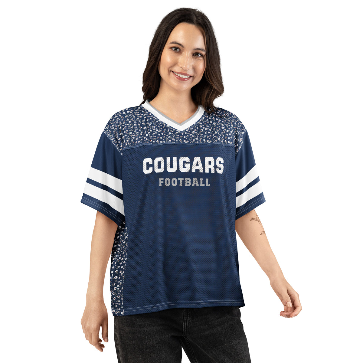 Boxy Football Jersey - Cougars Football #1 Fan CUSTOM